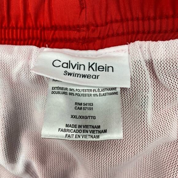 NWT CALVIN KLEIN Swimwear Men's Quick Dry UV Protected Swim Trunk Sz XXL Red - Picture 4 of 8